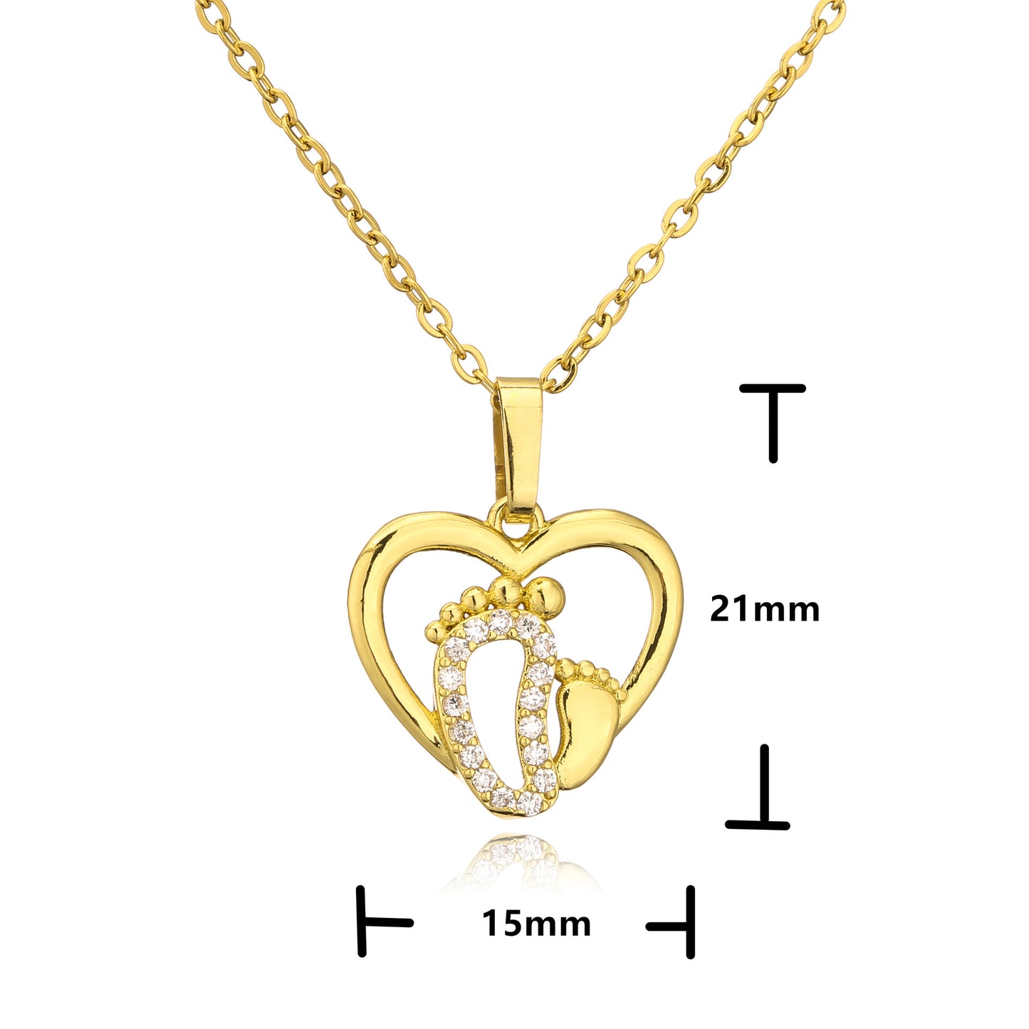 Stainless Steel Zircon Mother's Day Necklace MYA-JuC015