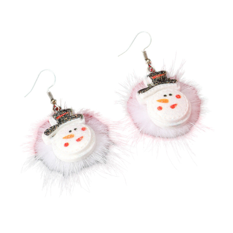 Acrylic Christmas Santa Claus Earrings MIC-JunJ025