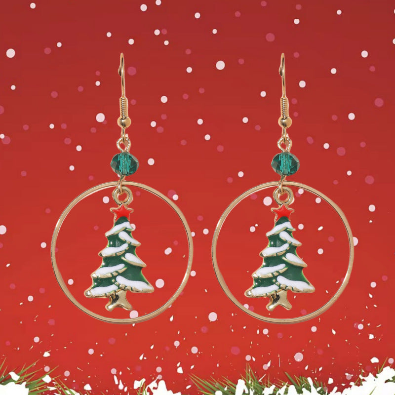 Acrylic Christmas Tree Wreath Earrings MIC-JunJ021