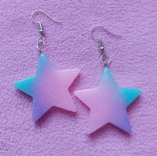 Resin gradient pentagram earrings MIC-YuX002