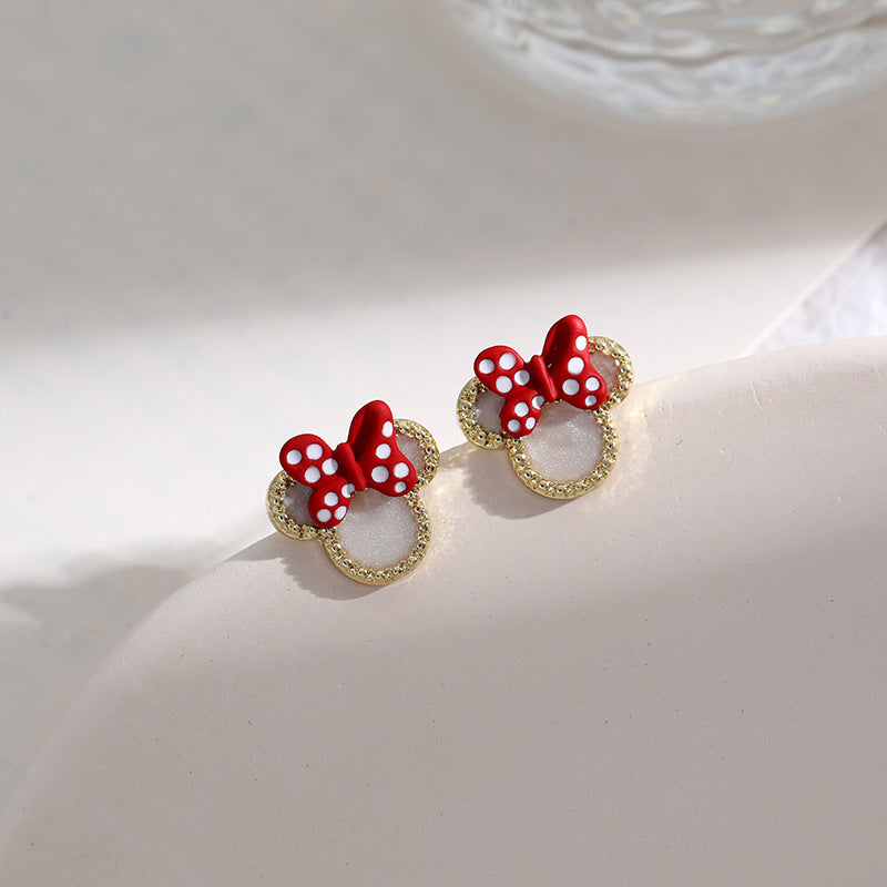 Alloy red bow earrings (Minimo de Compra 2) MIC-SBL017