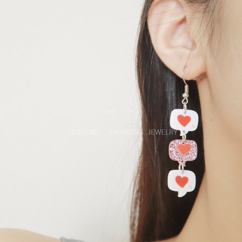 Acrylic Love Earrings MYA-OuG095