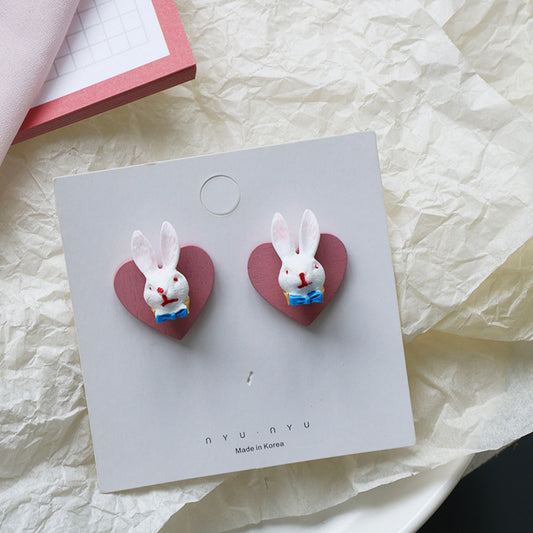 Acrylic Pink Alice Earrings MIC-QingJ018