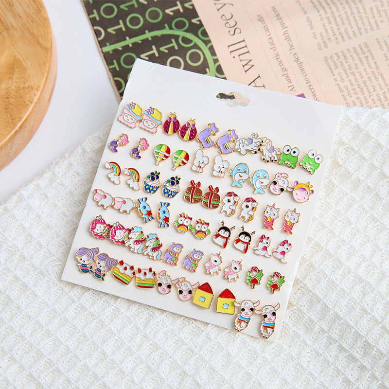 Alloy colored small animal earrings (Minimo de Compra 5) MIC-ShiY005