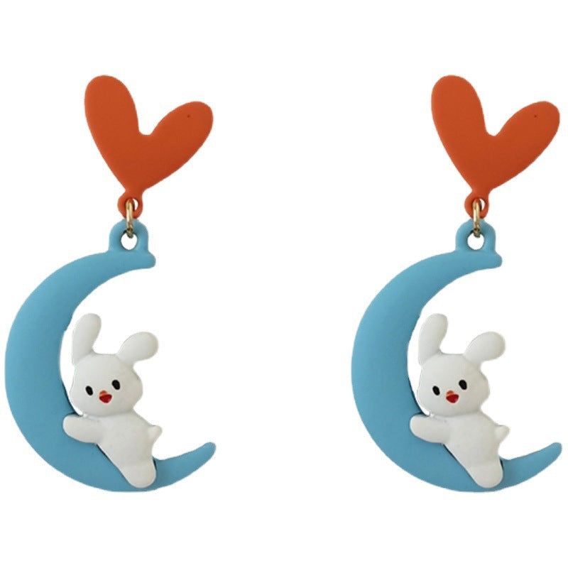 Alloy Love Moon Rabbit Earnails MIC-XiM014