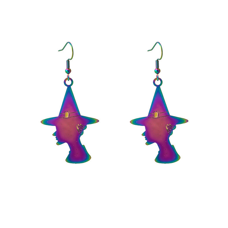 Acrylic Halloween Colorful Gradient Electroplated Animal Earrings MYA-MDD053