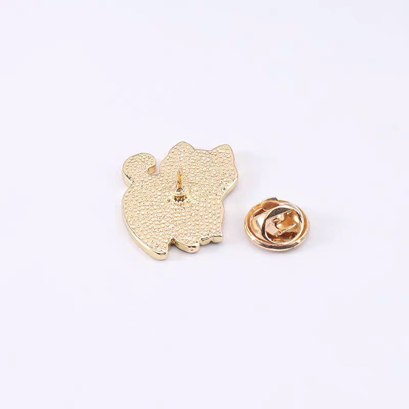 Alloy cute black and white kitten brooch MIC-KaL025