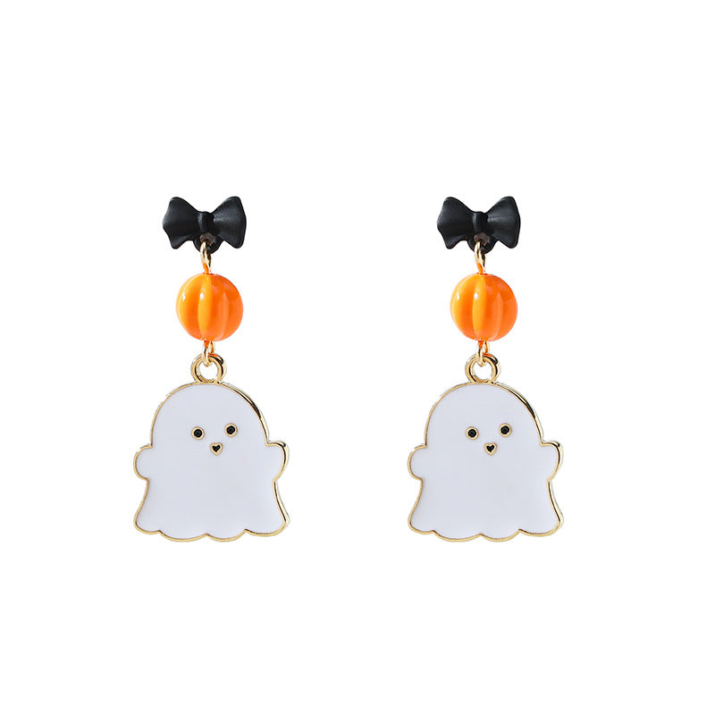 Alloy Cute Oil Dropping Ghost Earrings (Minimo de Compra 2) MIC-HanY002