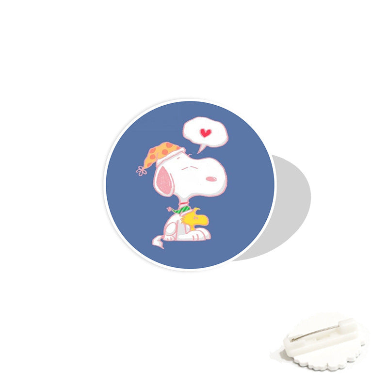 Acrylic cartoon cute Snoopy brooch (Minimo de compra 2) MIC-WeiJ002