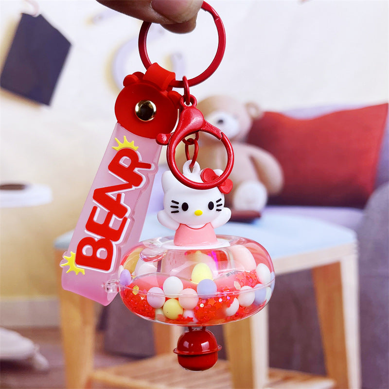 PVC cartoon wind chime oil in keychain MIC-DMF003