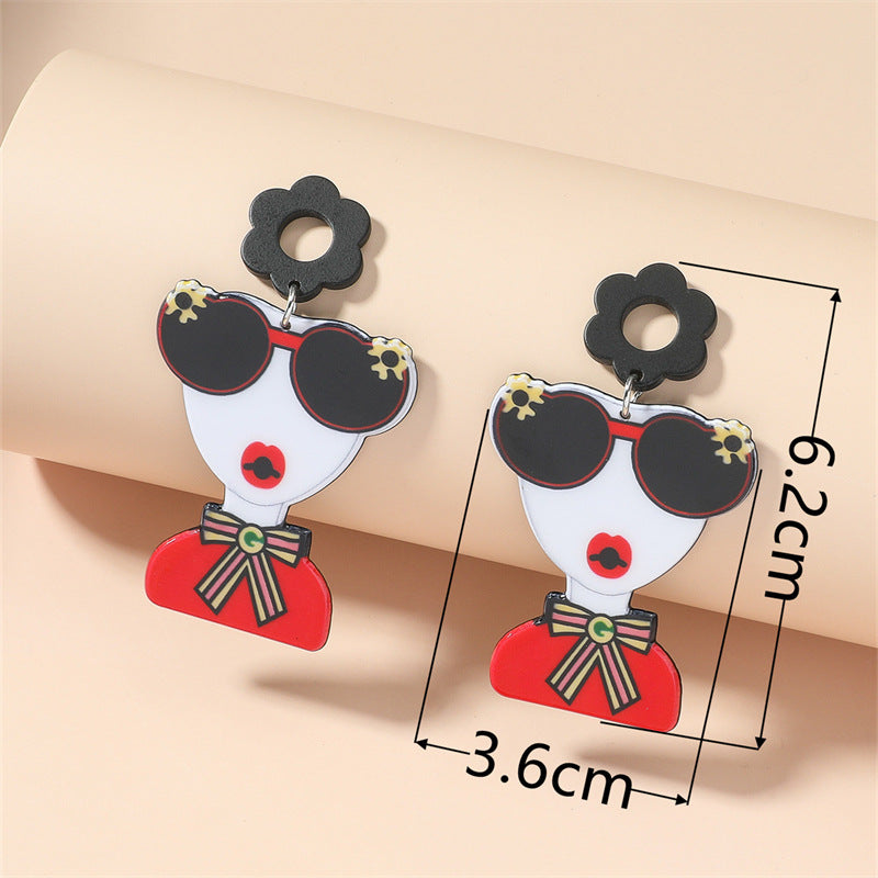 Acrylic cartoon character earrings (Minimo de compra 2) MIC-GanL030