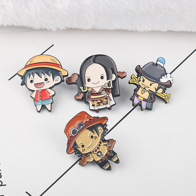 Alloy Pirate King Q-version cartoon brooch MIC-AiWen031