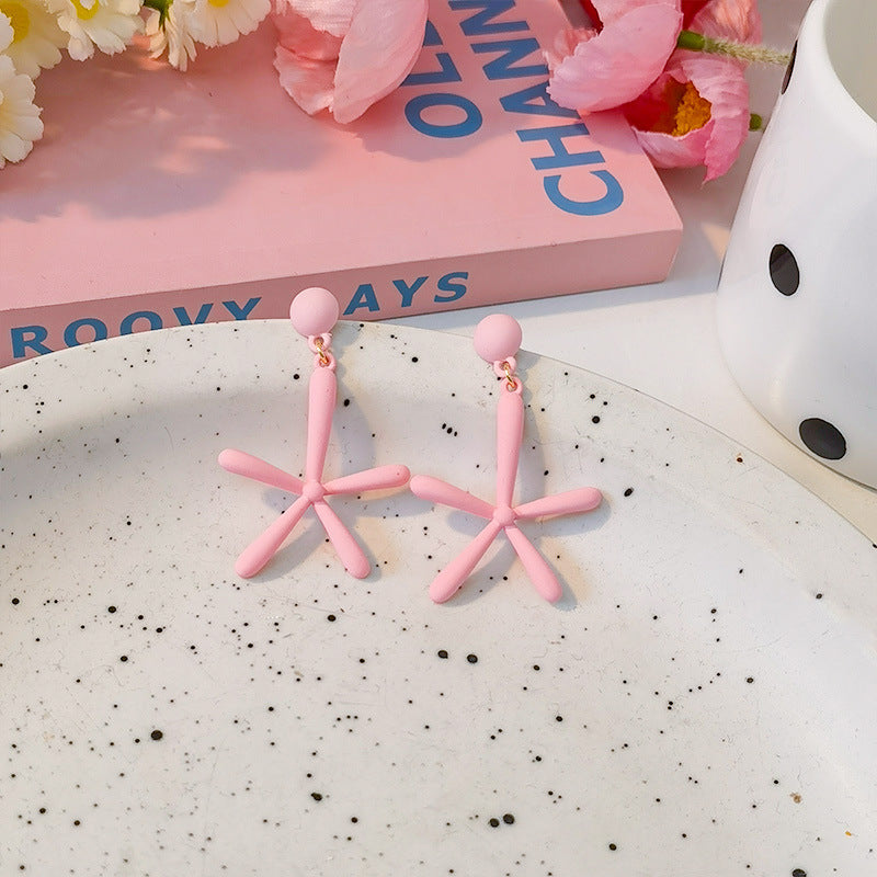 Alloy macaron pink earrings (Minimo de Compra 5) MIC-JiuY062