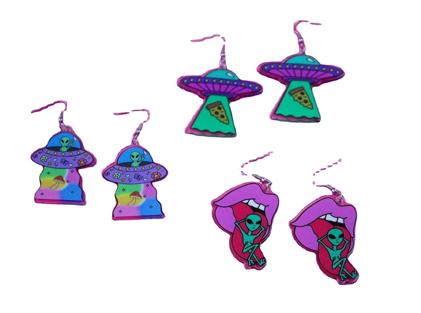 Resin Spaceman UFO Earrings MIC-YuX005