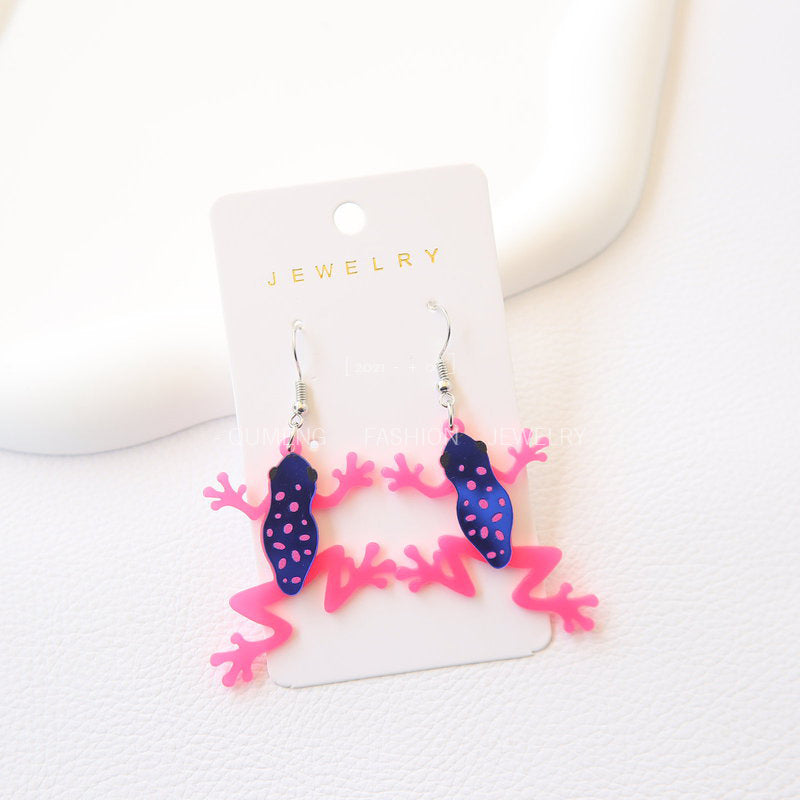 Alloy acrylic frog earrings MYA-OuG124