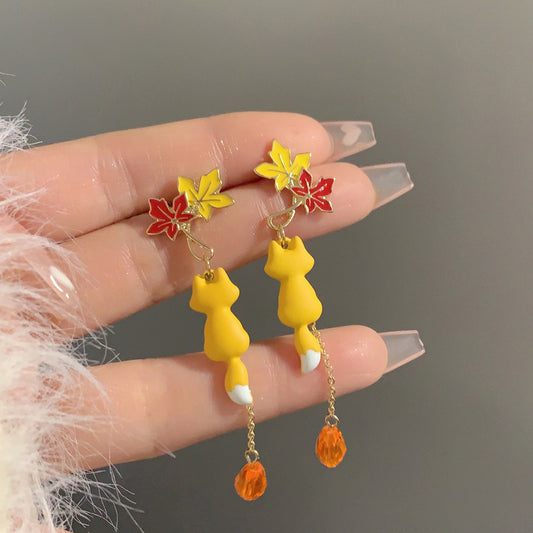 Alloy Little Fox Earrings (Minimo de compra 2) MIC-YBY024