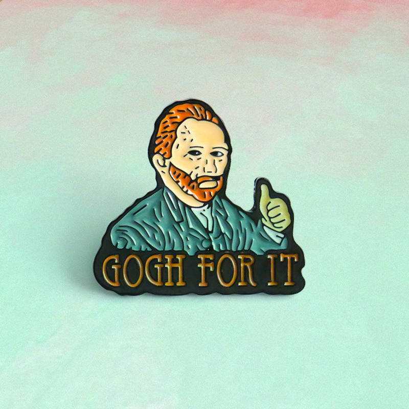 Alloy art painter Van Gogh brooch (Minimo de Compra 3) MIC-XiuH004