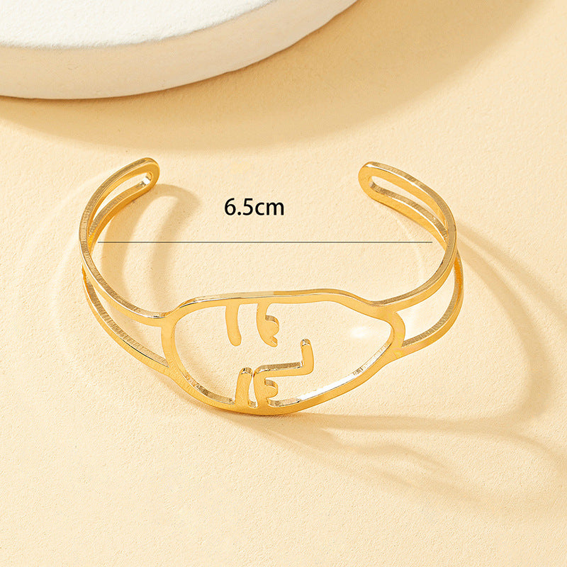 Alloy Hollow Funny Face Bracelet (Minimo de Compra 2) MIC-JLD002