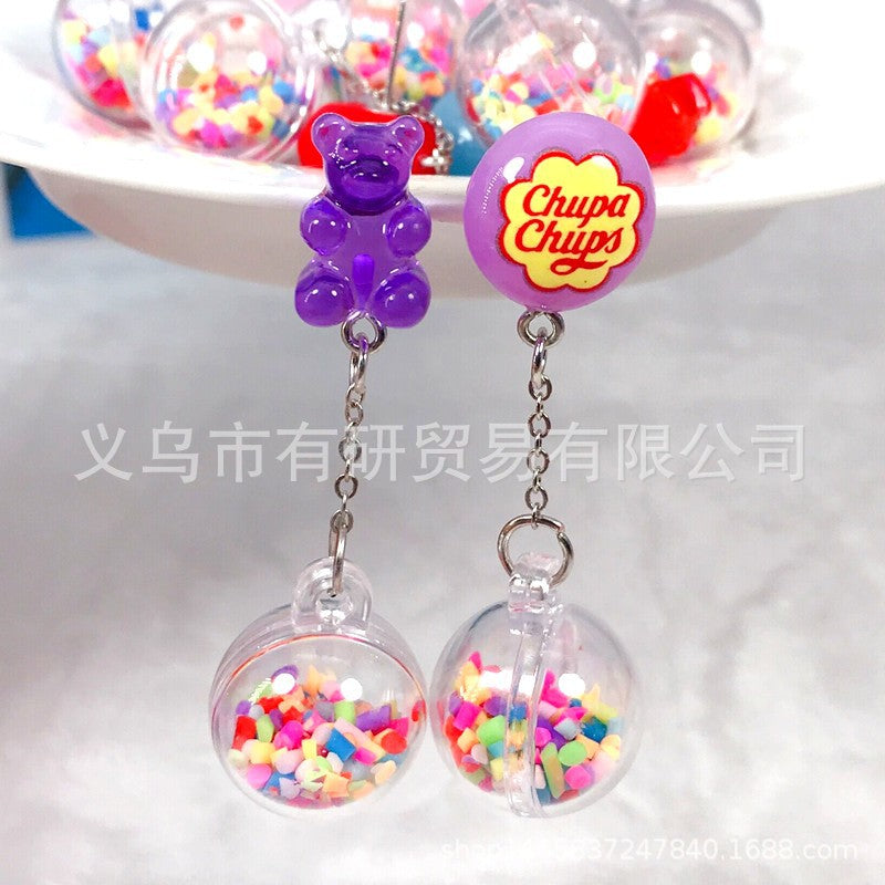 Resin cartoon cute little bear earrings (Minimo de Compra 2) MIC-YouY020