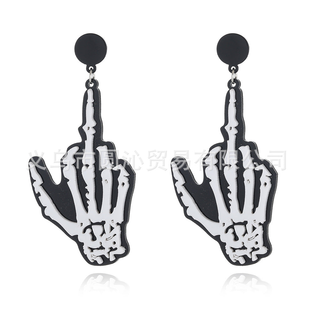 Acrylic Funny Pumpkin Ghost Earrings (Minimo de Compra 3) MYA-YuanQ005