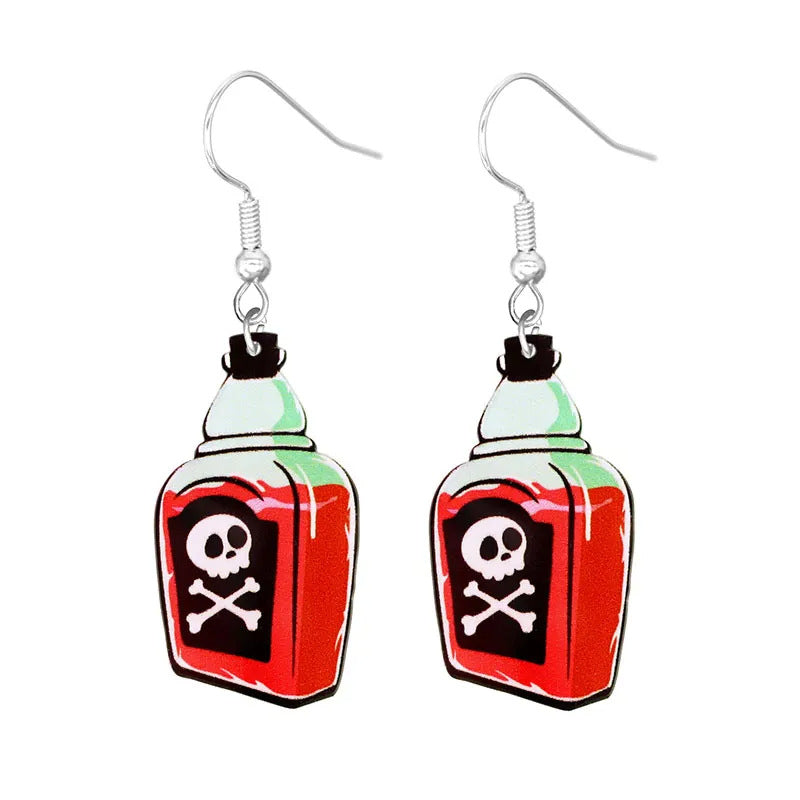 Acrylic cartoon pumpkin figurine earrings (Minimo de Compra 10)  MIC-YuQ002