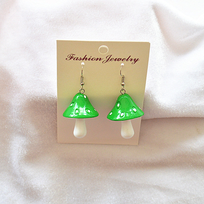 Resin Wave Dot Mushroom Earrings (Minimo de Compra 2) MIC-XieN043