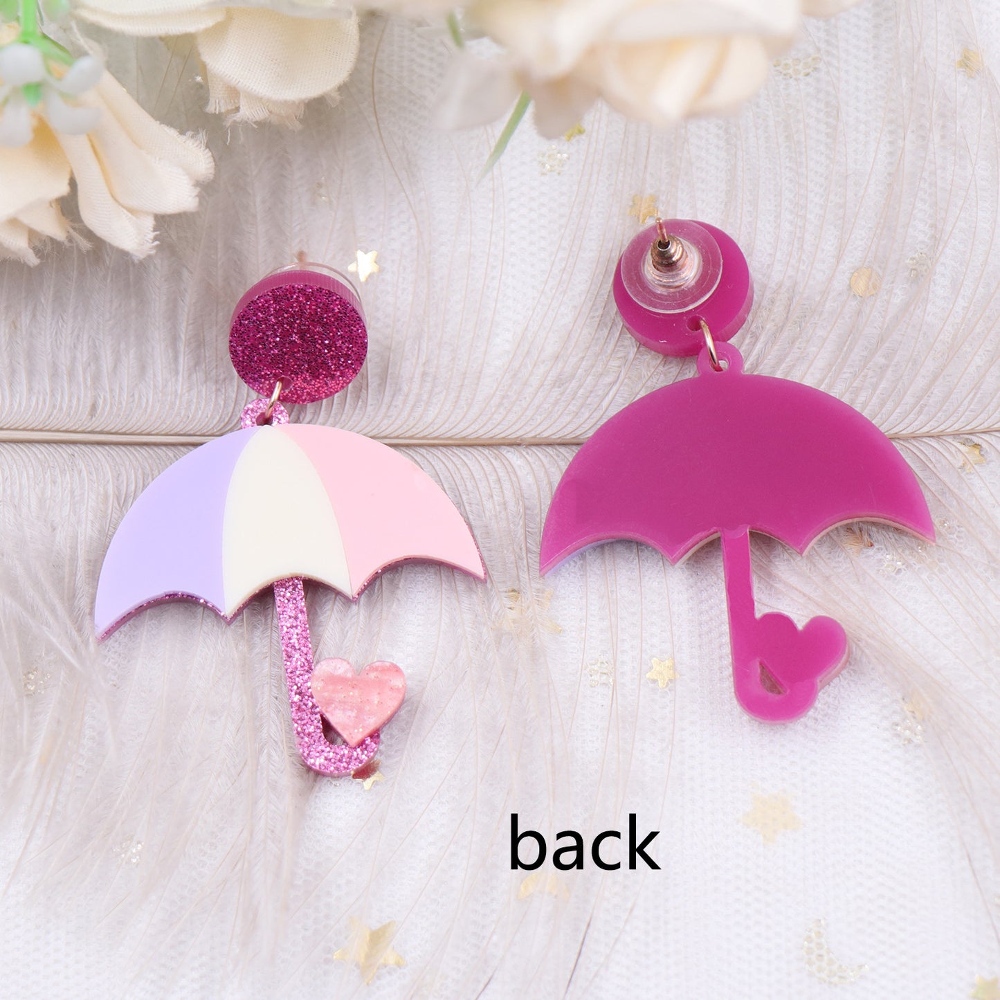 Alloy acrylic umbrella earrings (Minimo de compra 5) MIC-XiaoY081