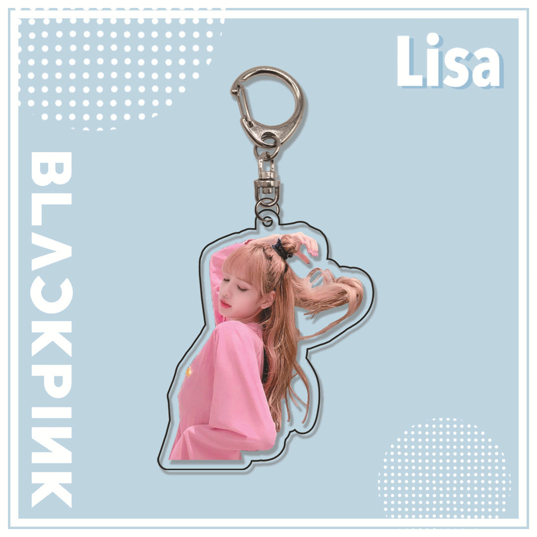 Acrylic pink ink double-sided blackpink keychain (Minimo de Compra 2)  MYA-ManM014