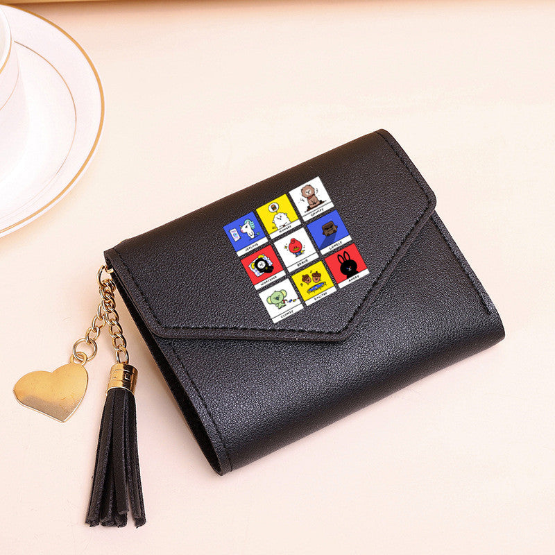 PU card bag tassel short wallet MIC-XingY013