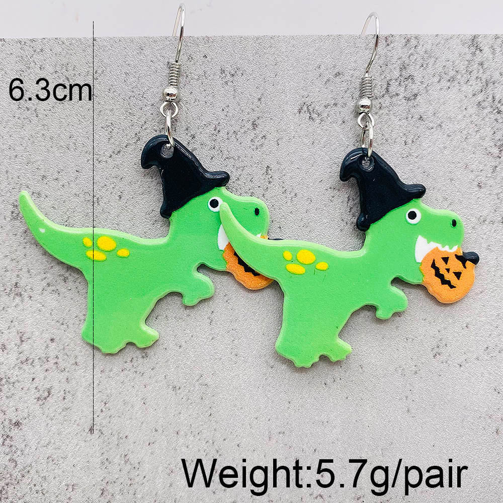 Acrylic Halloween pumpkin skull earrings (Minimo de Compra 2) MIC-ChenY021