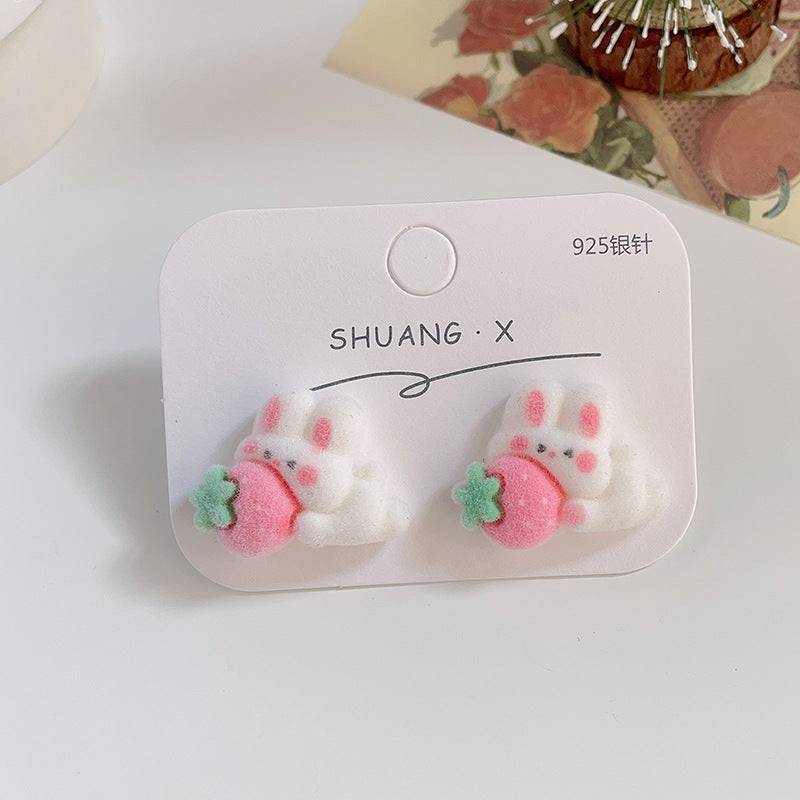 Acrylic flocked cute earrings (Minimo de Compra 2) MYA-ShuangX032