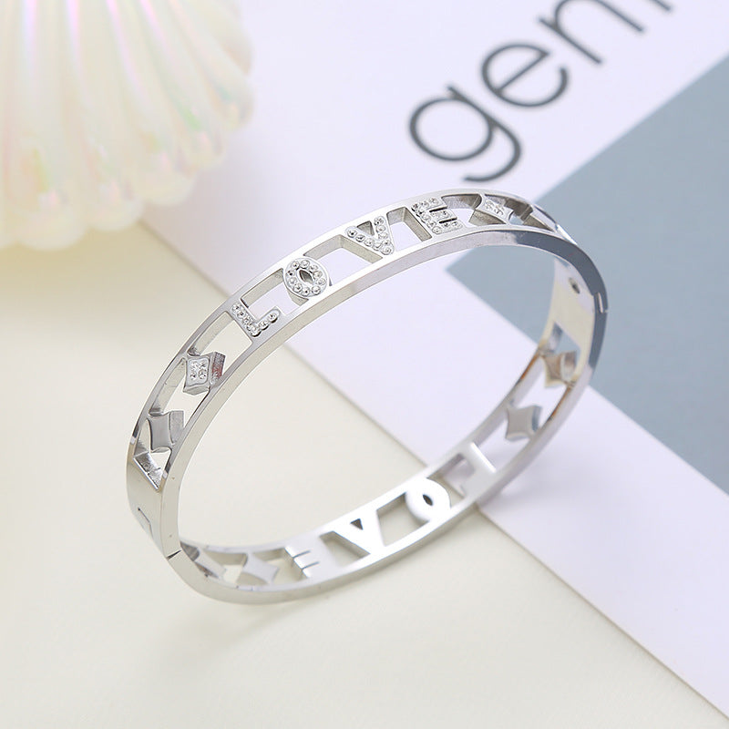 LOVE Letter Diamond Stainless Steel Bracelets