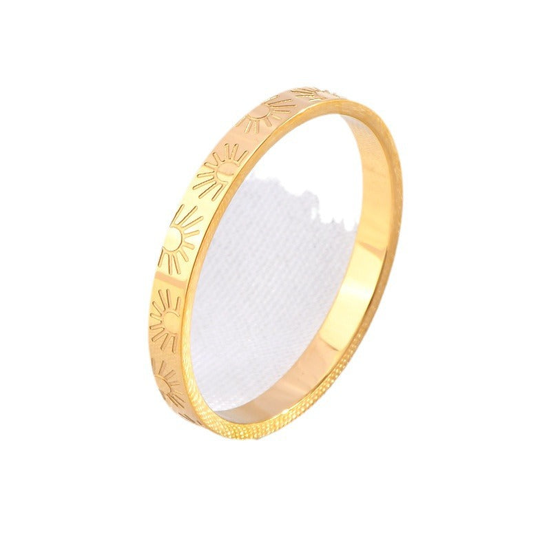 Stainless steel gold-plated sunflower ring MYA-YHZX017