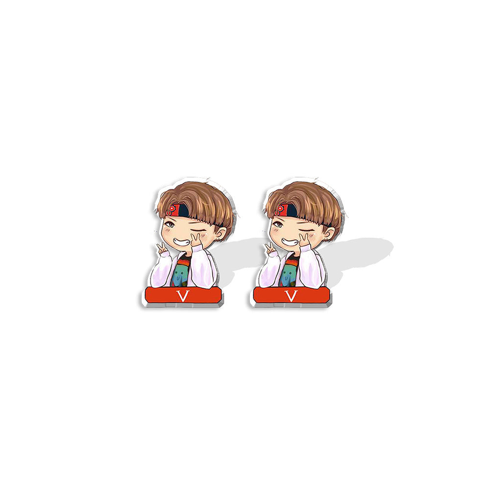 Acrylic BTS bulletproof youth group earrings (Minimo de compra 5) MYA-XiangL053