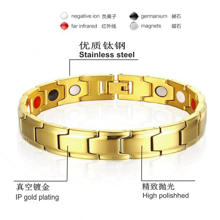 Bracelet Stainless Steel Rare Earth Magnetic Health Magnet Men's Bracelet Minimo de compra 2 XingYu001