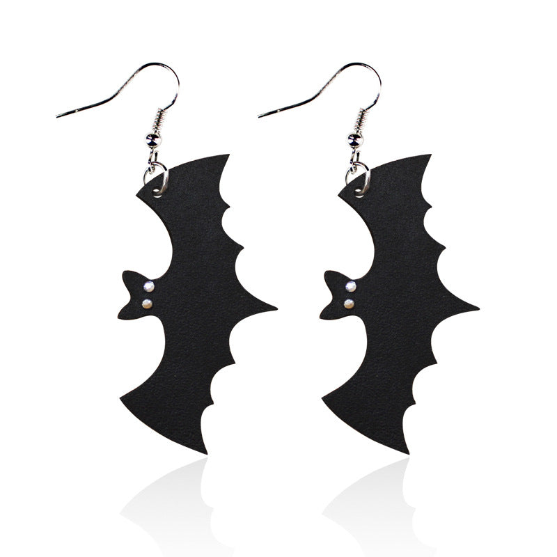 Earring Leather Halloween Black Cat Skull Bat Cutout Minimo de compra 2 TianPi018