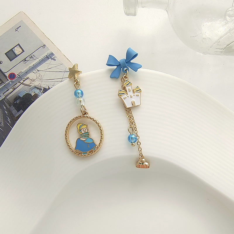 Alloy cute cartoon Cinderella earrings (Minimo de Compra 2) MIC-BLD070