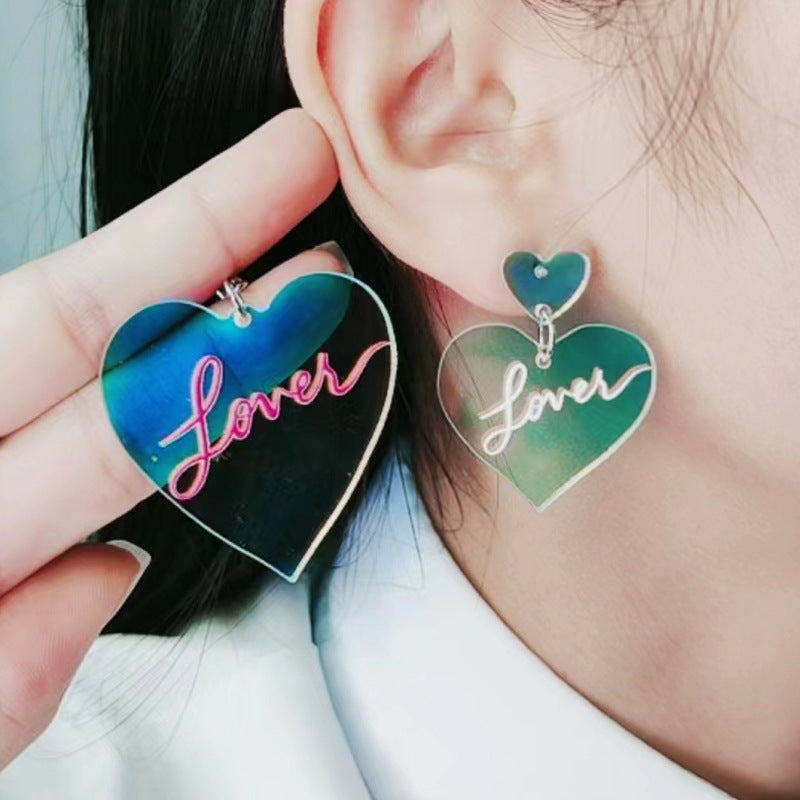 Acrylic Halloween Love Rainbow Earrings (Minimo de Compra 2) MIC-DuA025