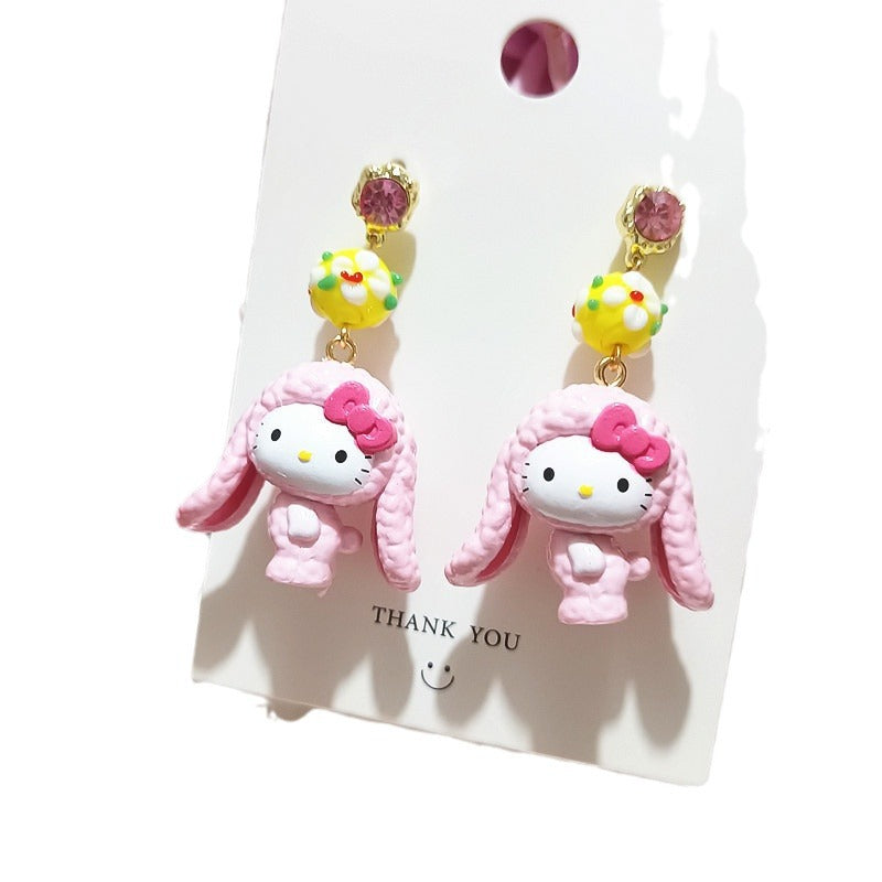 Cute alloy KT cat earrings MYA-XingJ095