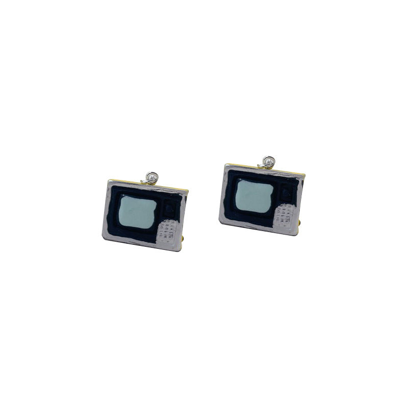 Alloy acrylic telephone and television radio earrings MYA-OuG104