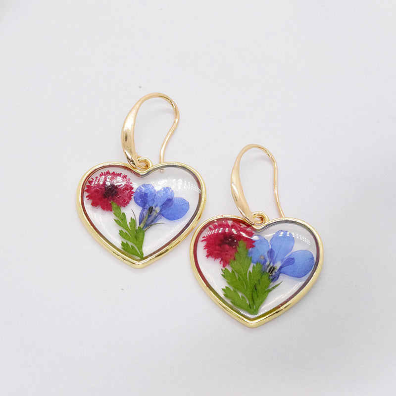 Alloy transparent eternal flower earrings (Minimo de Compra 6) MIC-JueJ036