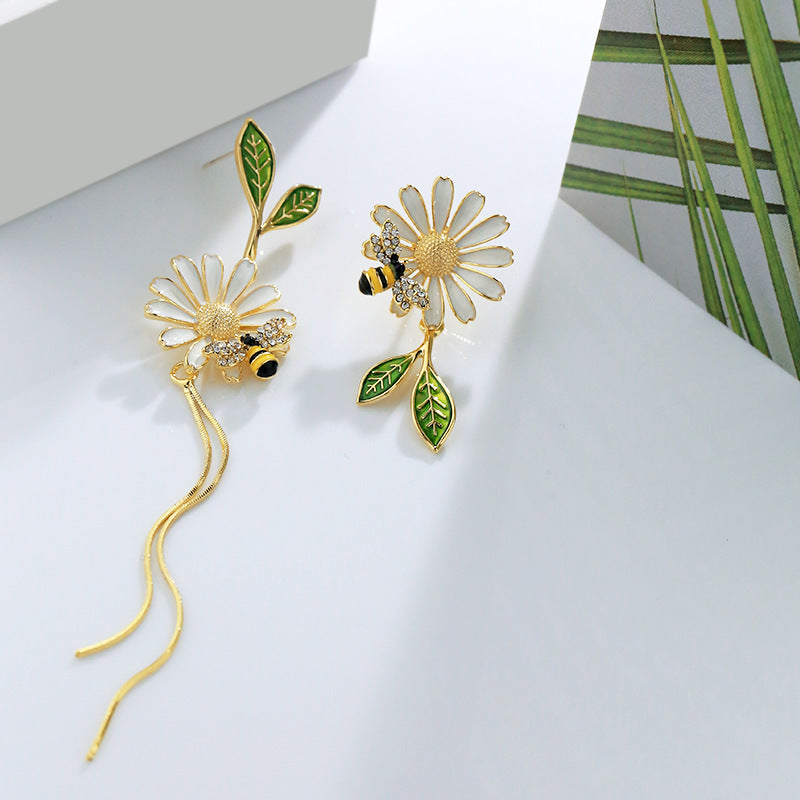 Alloy small daisy earrings MIC-GangM004