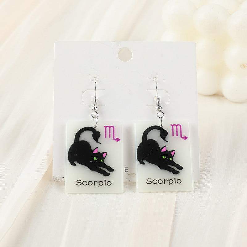 Acrylic constellation luminous cat earrings (Minimo de Compra 2) MYA-YueZ002