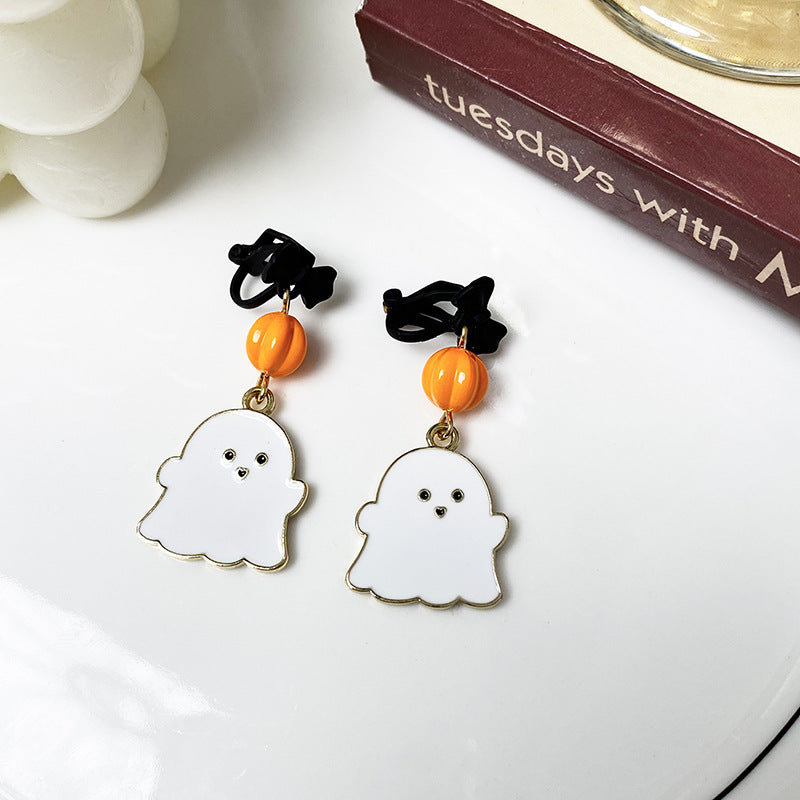 Alloy Cute Oil Dropping Ghost Earrings (Minimo de Compra 2) MIC-HanY002