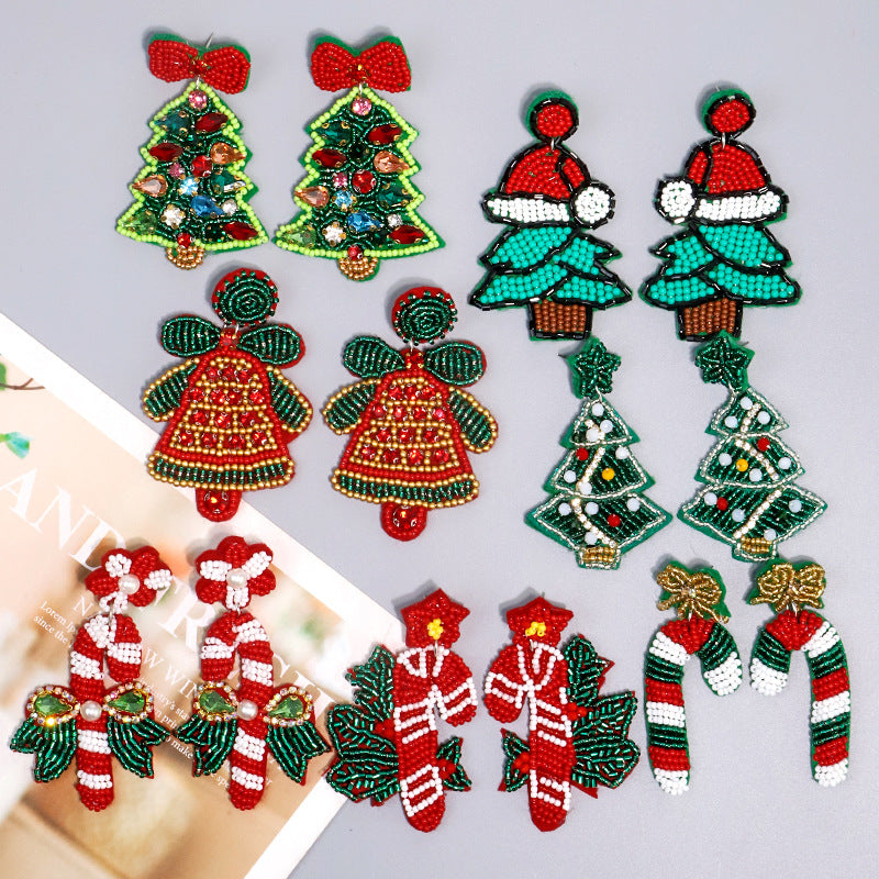 Alloy Christmas Tree Bell Earrings (Minimo de Compra 2) MYA-DWKM003