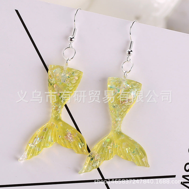 Acrylic sequin simulation mermaid earrings (Minimo de Compra 2) MIC-YouY015