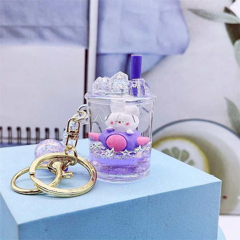 PVC cartoon floating oil keychain MYA-DMF013