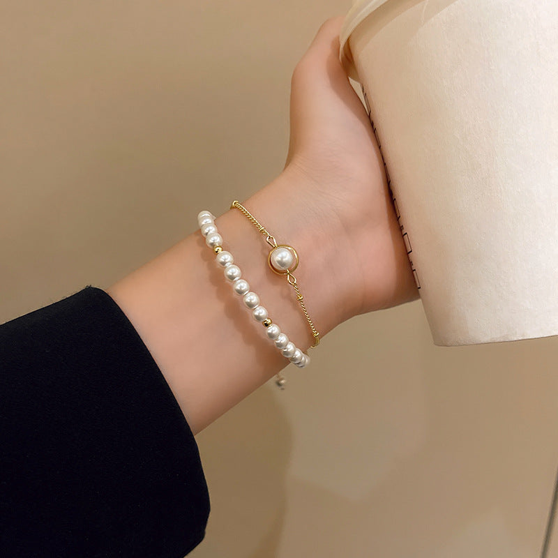 Pearl Double Layer Bracelet MIC-LvS006