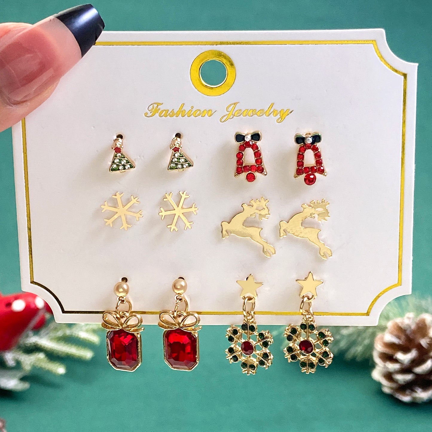 Alloy cute elk Santa Claus earrings (Minimo de Compra 2) MIC-MiaoY090