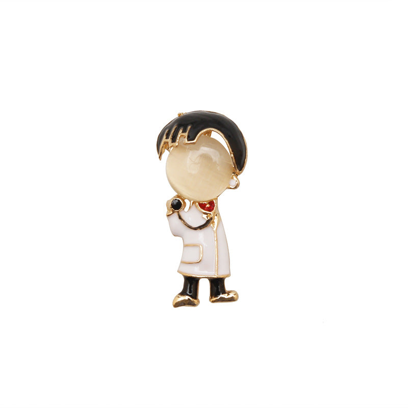 Alloy nurse faceless brooch MIC-AiWen023